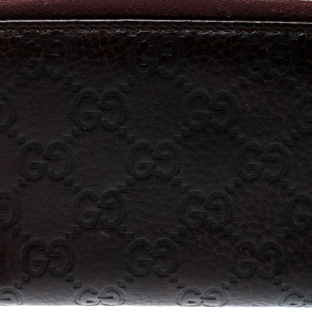 GUCCI Burgundy ssima Leather Bamboo Tassel Zip Around Wallet - Picture 5 of 8